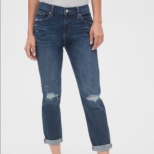 Gap Mid Rise Distressed Girlfriend Jeans